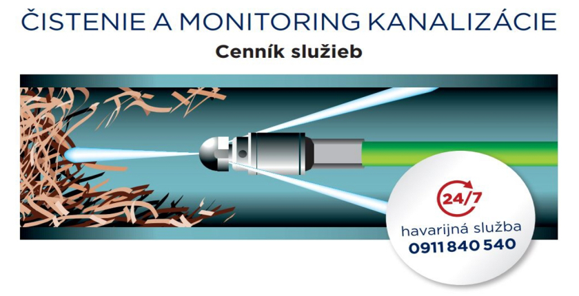 Čistenie a monitoring kanalizácie, havarijná služba 24/4